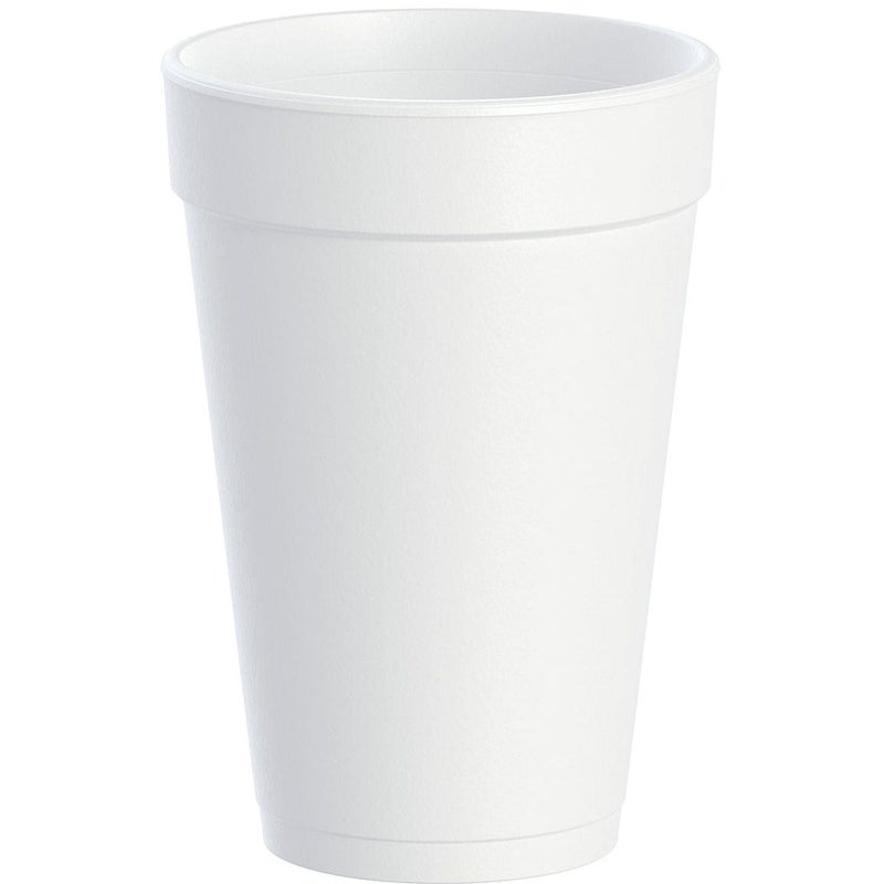 Dart Disposable Insulated Drinking Cup White Styrofoam 16 oz. 25 Ct 16J16 - Image 1